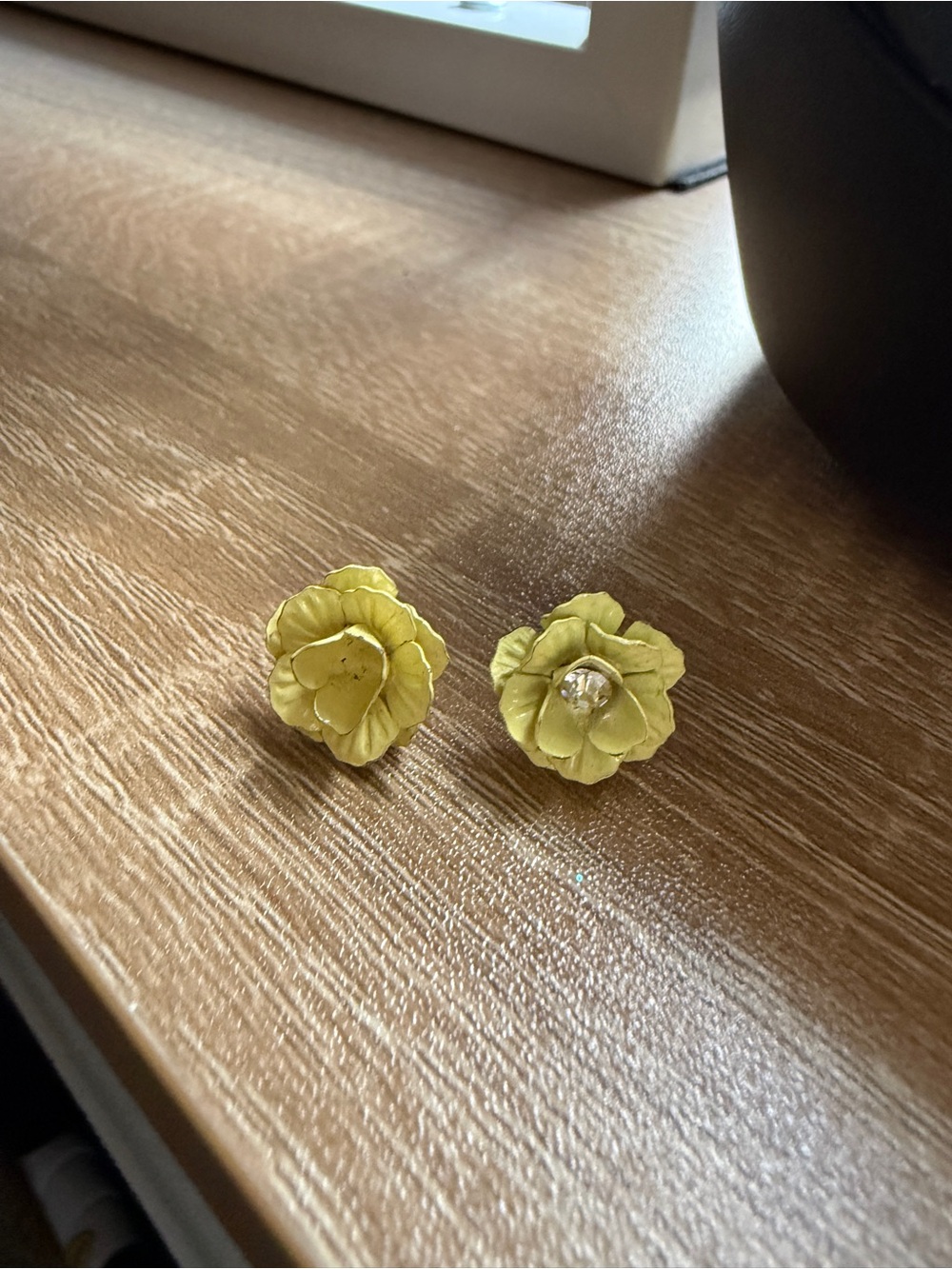 Yellow Flower Stud Earrings